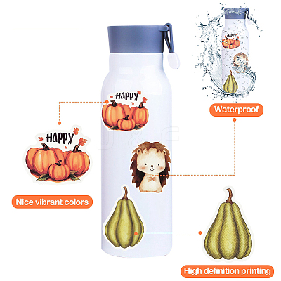 2 Bags 2 Styles Thanksgiving Day Cartoon Vinyl Stickers DIY-YW0009-91-1