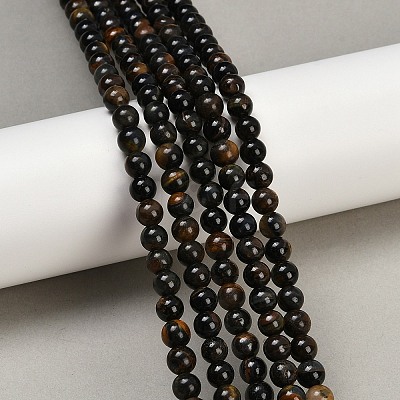 Natural Yellow Blue Tiger Eye(Dyed & Heated) Bead Strands G-P230-07-8mm-AB-1