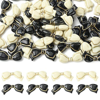 40Pcs 2 Colors Opaque Acrylic Beads SACR-CJ0001-91-1