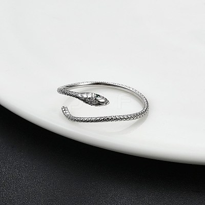 Rhodium Plated 925 Sterling Silver Cuff Rings RJEW-BB67113-1