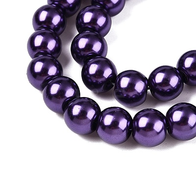 Baking Paint Pearlized Glass Pearl Round Bead Strands HY-Q003-6mm-20-1