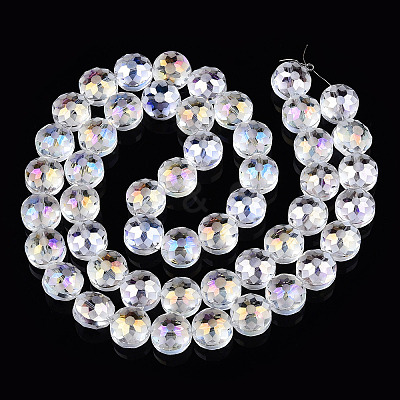 Electroplate Glass Beads Strands EGLA-Q084-12mm-10-1