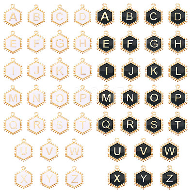 52Pcs 2 Colors Alloy Enamel Pendants ENAM-TA0002-97B-1