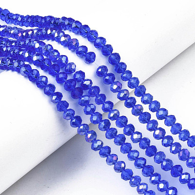Electroplate Glass Beads Strands EGLA-A034-T6mm-B27-1