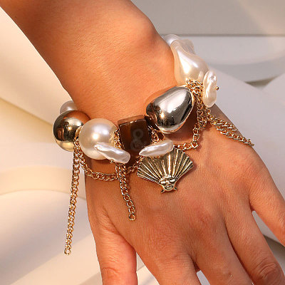 Bohemian Style Shell Shape Alloy Charm Bracelets WG311F9-01-1