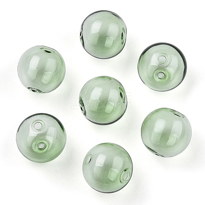 Transparent Blow High Borosilicate Glass Globe Beads GLAA-T003-09D-1