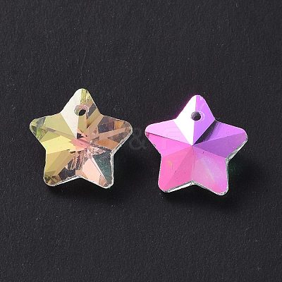 Electroplate Glass Charms GLAA-H104-A10-1