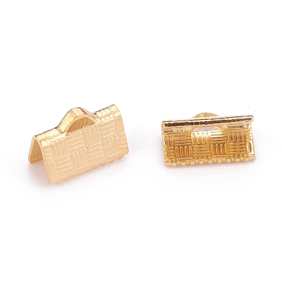 304 Stainless Steel Ribbon Crimp Ends LS-STAS-P249-27B-G-1