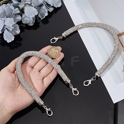 2Pcs Alloy Crystal Rhinestone Bag Handles DIY-PH0028-95P-1