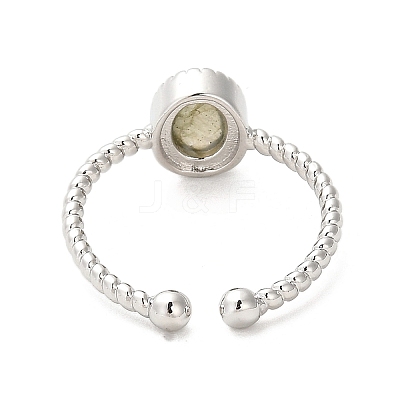 Natural Labradorite Open Cuff Ring RJEW-M166-04P-F-1