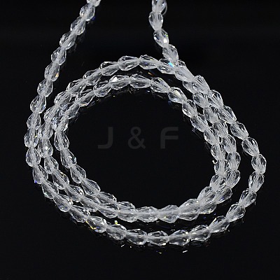 Teardrop Crystal Glass Beads Strands GLAA-F022-C01-1