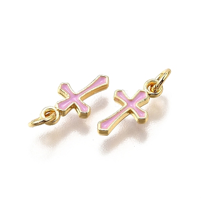 Brass Enamel Charms KK-C106-04G-04-1
