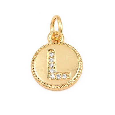 Brass Micro Pave Clear Cubic Zirconia Charms CU-CBA56CE-12G-L-1