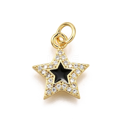 Brass Micro Pave Cubic Zirconia Pendants KK-K401-28G-1