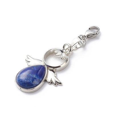 Gemstone Angel Pendant Decoration HJEW-JM00767-1