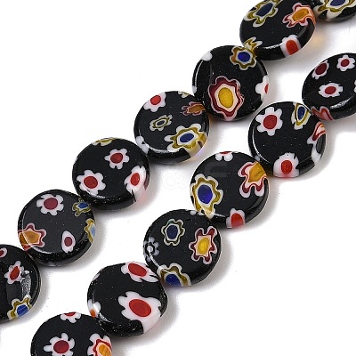 Handmade Millefiori Lampwork Beads Strands LAMP-G166-17B-01-1