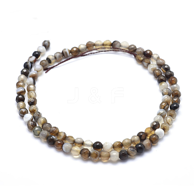 Natural Striped Agate/Banded Agate Beads G-J371-14-6mm-1