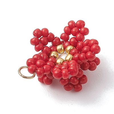 Glass Seed Beaded Pendants PALLOY-MZ01246-02-1