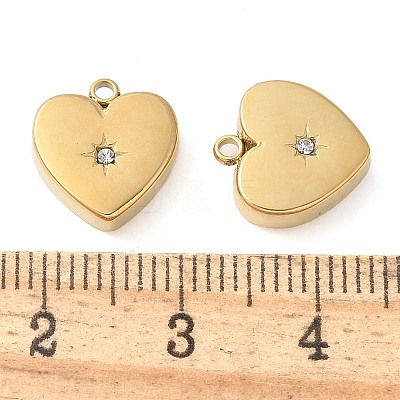 304 Stainless Steel with Rhinestone Charms STAS-Q345-31C-G-1