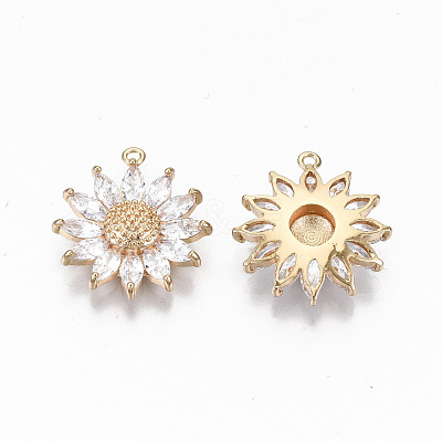Brass Micro Pave Cubic Zirconia Pendants X-KK-S359-008-RS-1