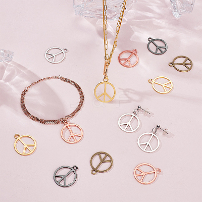 100Pcs 5 Colors Zinc Alloy Pendants FIND-GA0008-23-1