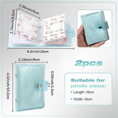 2Pcs PVC Mini Photocard Holder Book AJEW-SP0002-20A-02-1