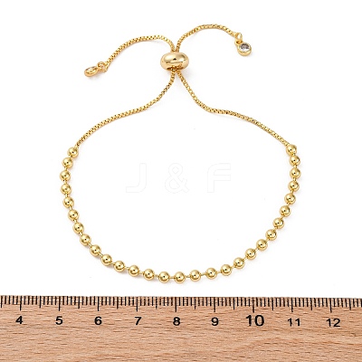 Long-Lasting Plated Brass Round Bead Slider Beacelets for Women Men BJEW-E089-01G-01-1