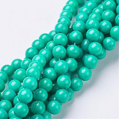 Natural Mashan Jade Round Beads Strands X-G-D263-6mm-XS15-1