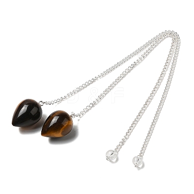 Natural Tiger Eye Dowsing Pendulums G-R492-01S-04-1