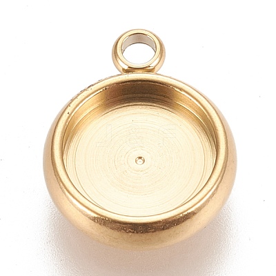 Ion Plating(IP) 304 Stainless Steel Pendant Cabochon Settings X-STAS-K202-03C-G-1