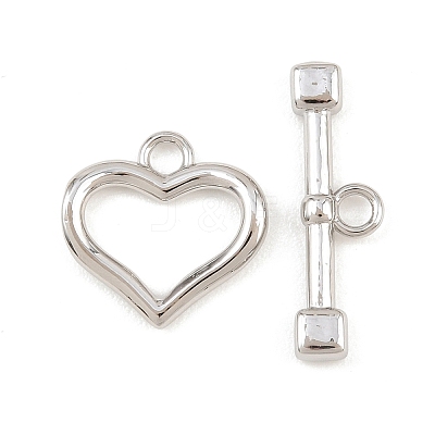 Heart Brass Toggle Clasps KK-G548-43P-02-1