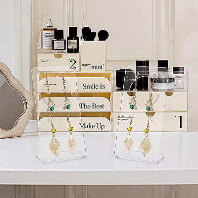 Transparent Acrylic Earring Display Stands EDIS-WH0012-17-1