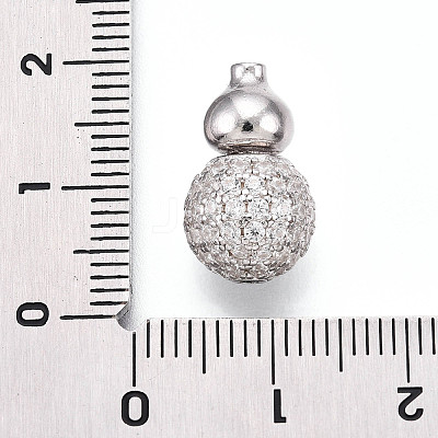 925 Sterling Silver Micro Pave Clear Cubic Zirconia European Clasps STER-T007-142P-1