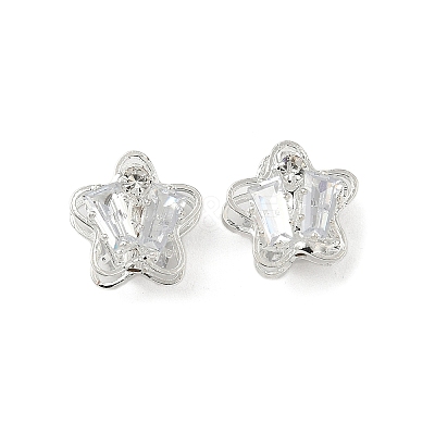 Brass Micro Pave Cubic Zirconia Beads KK-S336-08S-C-1