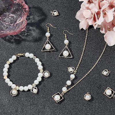 80Pcs 4 Style ABS Plastic Imitation Pearl Pendants PACR-CA0001-11-1