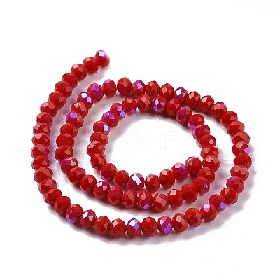 Electroplate Opaque Solid Color Glass Beads Strands EGLA-A034-P2mm-L04-1