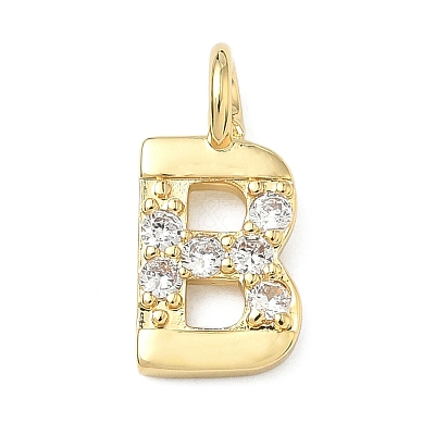 Brass Micro Pave Clear Cubic Zirconia Pendants KK-I476-01G-B-1
