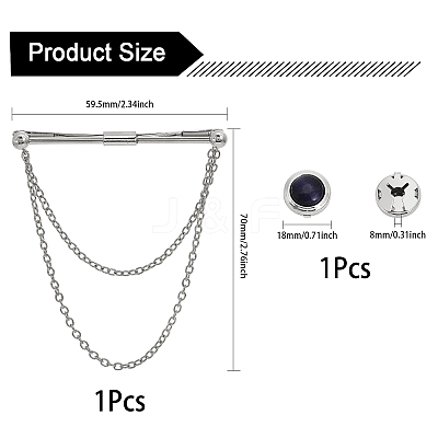 1Pc Brass Hanging Chains Collar Pins Tie Clips DIY-CA0005-89P-1