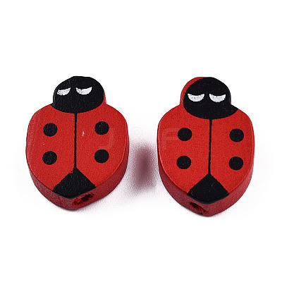 Spray Painted Wood Big Beads WOOD-N005-106-1
