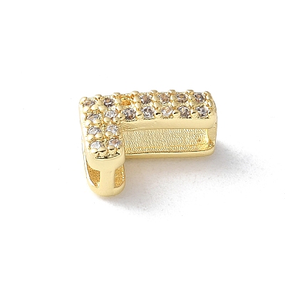 Brass Micro Pave Clear Cubic Zirconia Initial Multi-strand Links KK-S520-01G-12-1