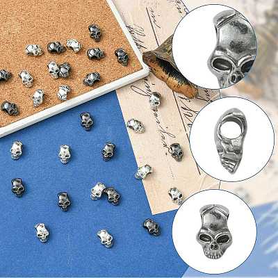 30Pcs 2 Colors Tibetan Style Alloy European Beads TIBEB-FS0001-19-1