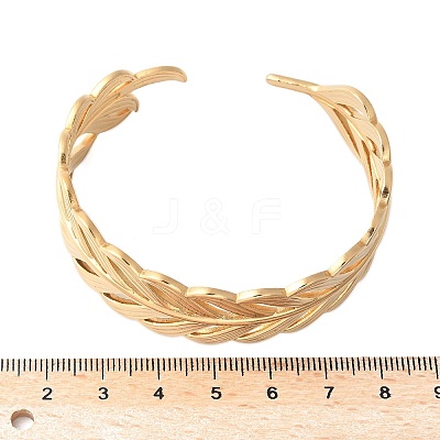 304 Stainless Steel Cuff Bangles for Women BJEW-U032-21G-1