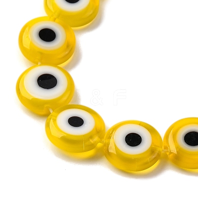 Handmade Evil Eye Lampwork Beads Strands LAMP-R006-01-1