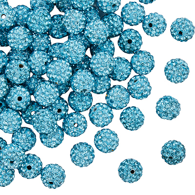 120Pcs Pave Disco Ball Beads RB-SC0004-84B-1