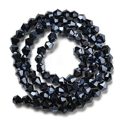 Opaque Solid Color Electroplate Glass Beads Strands EGLA-A039-P4mm-A17-1