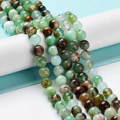 Natural Chrysoprase Beads Strands G-G057-A01-02-1