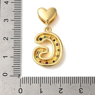 Rack Plating Brass Micro Pave Clear Cubic Zirconia Perdants KK-C067-12G-G-1
