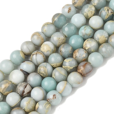 Natural Shoushan Stone Beads Strands G-B155-A01-6mm-1