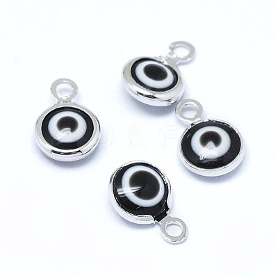 Handmade Evil Eye Lampwork Charms KK-F764-13P-01-1