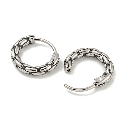 316 Surgical Stainless Steel Hoop Earrings EJEW-D096-19I-AS-1